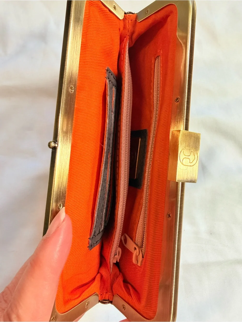 LaFlore Paris Black Cork Frame Clutch / Wallet – Gold Clasp (La Portefeuille)
